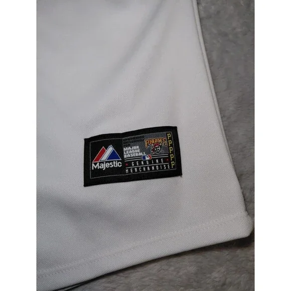 Authentic Majestic Pittsburgh Pirates Youth White Jersey Large - Genuine MLB - Picture 2 of 8